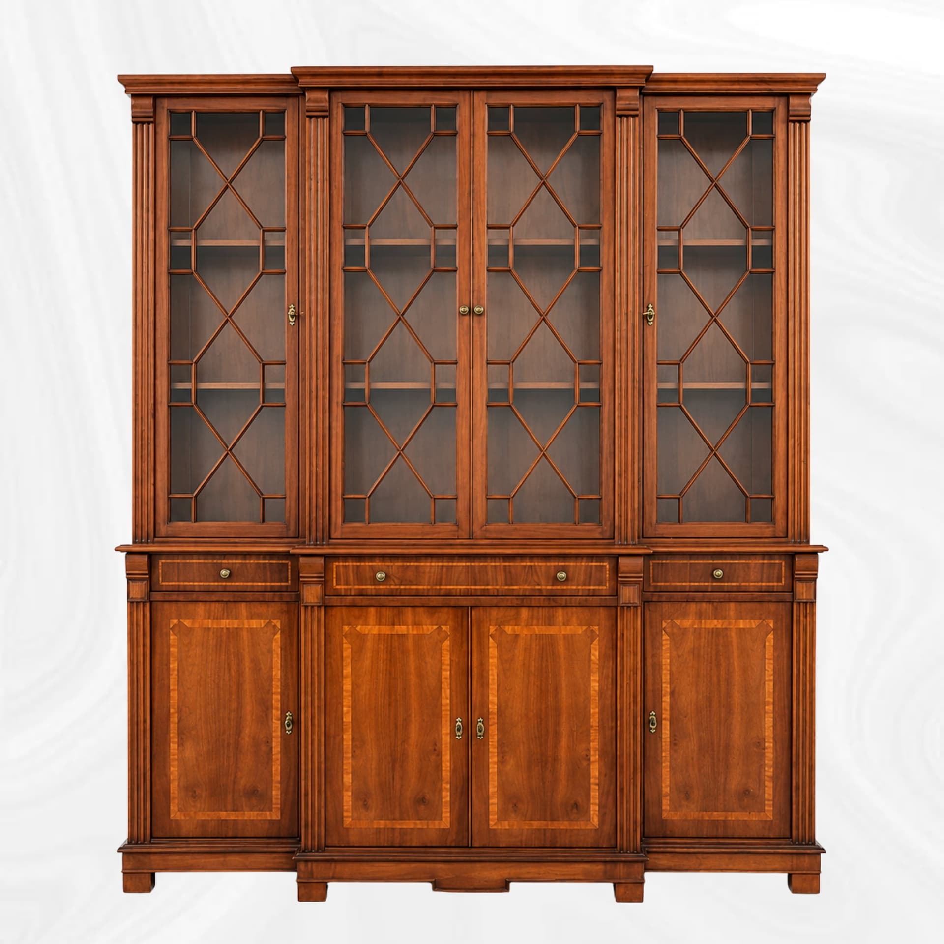 Four-door glazed bookcase, front view