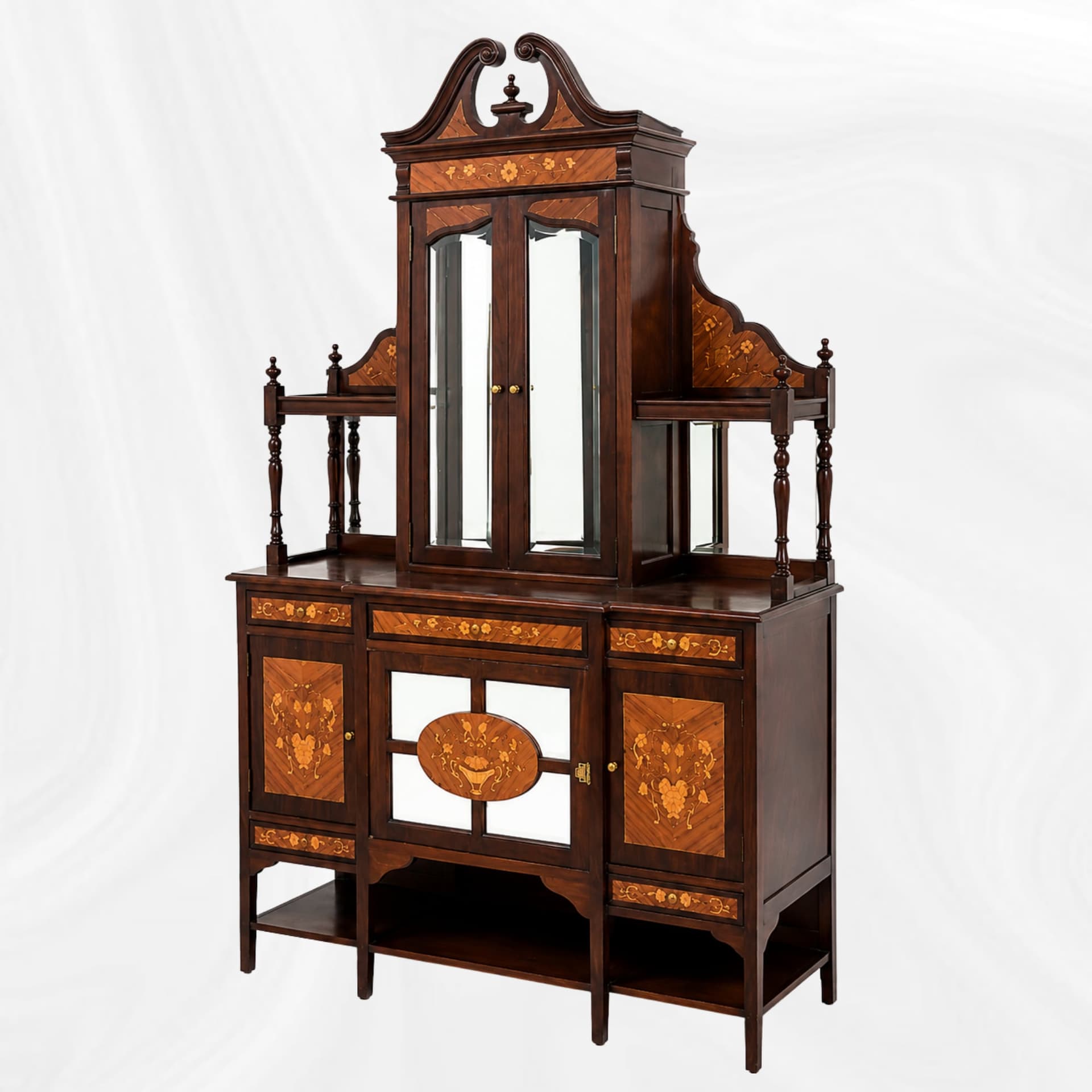 Large display buffet, three-quarter view