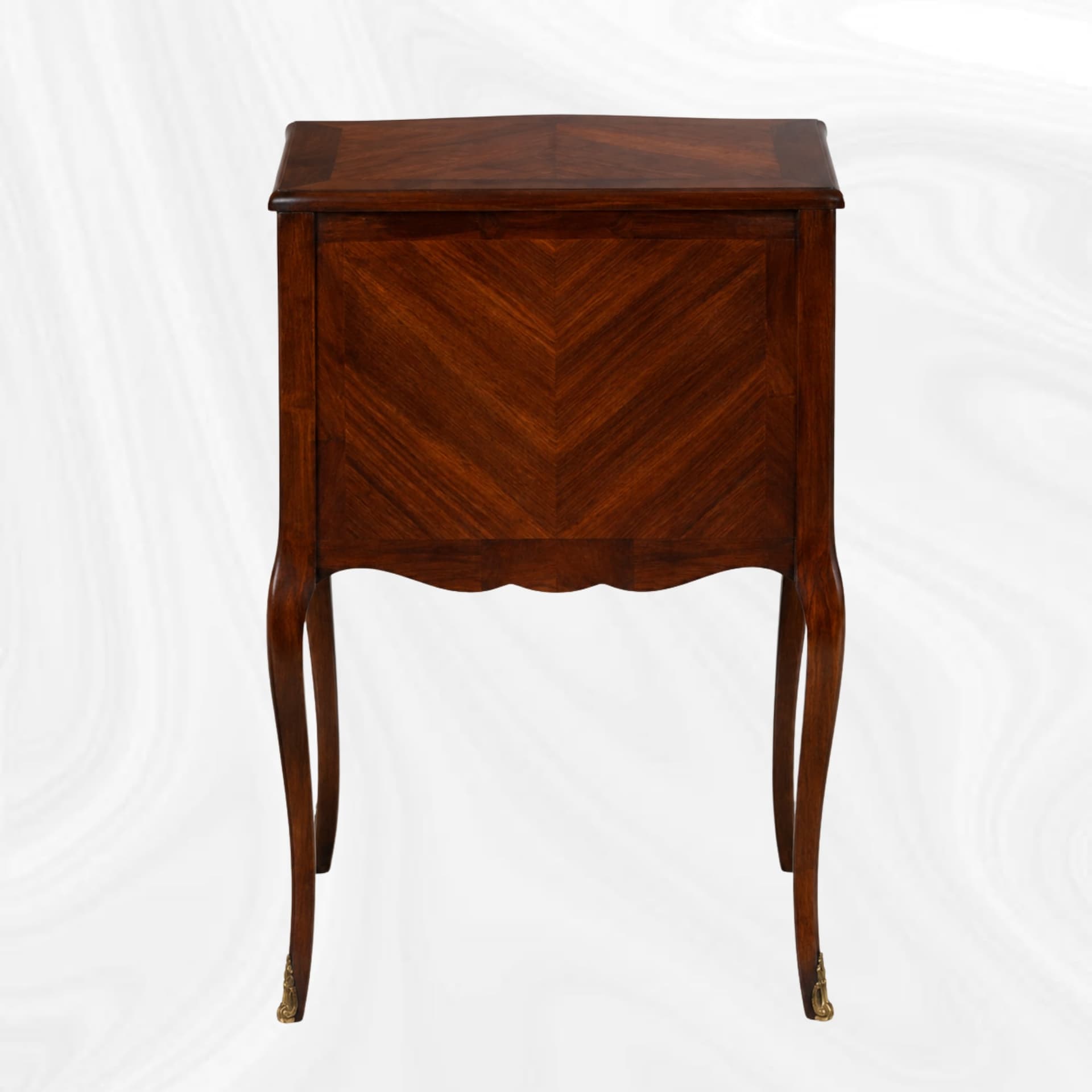 Curved occasional table, rear view