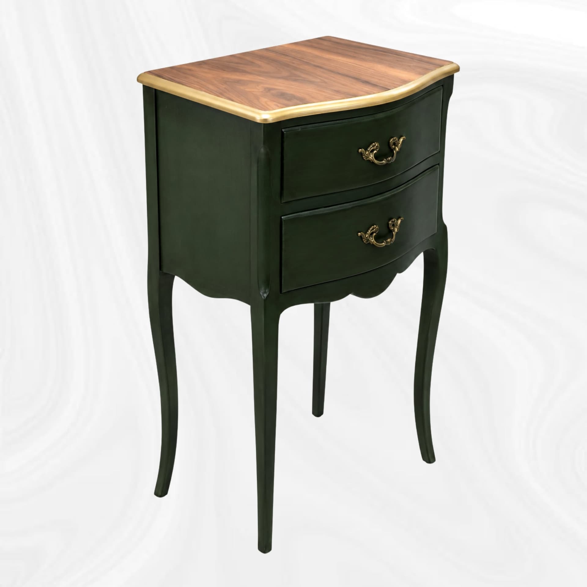 Table de chevet verte, vue de trois quarts alternative