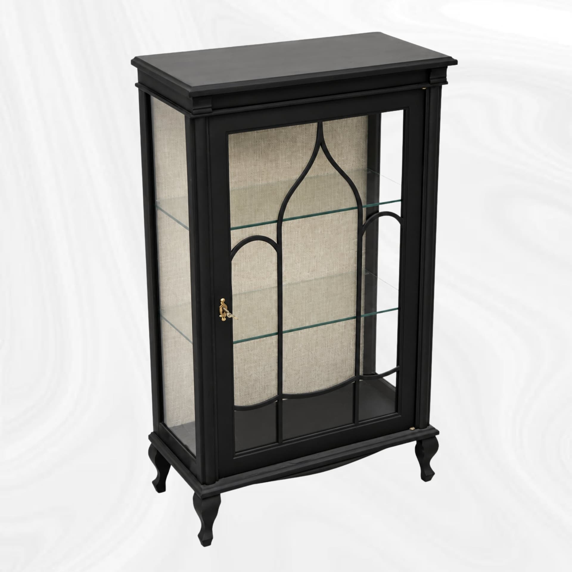 Vitrine noire, vue haute de trois quarts